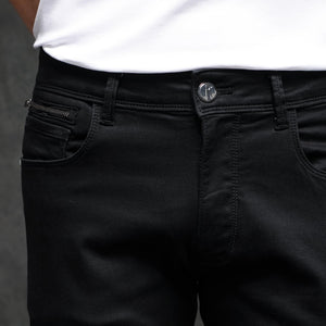 Rare Rabbit Men's Satinx S Black Rinse Wash Mid-Rise Slim Fit Jeans
