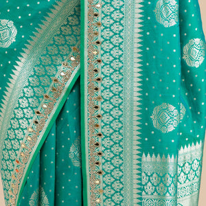 Rama Green Zariwork Banarasi Silk Saree