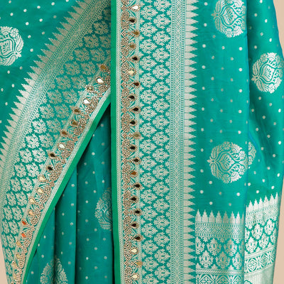 Rama Green Zariwork Banarasi Silk Saree
