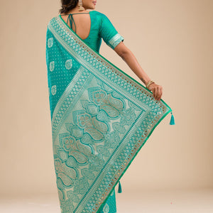 Rama Green Zariwork Banarasi Silk Saree