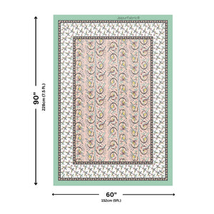 Perky Parrots Peach Pure Cotton Single Bedsheet