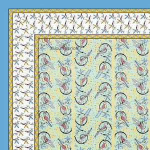 Perky Parrots Green Pure Cotton Single Bedsheet