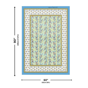 Perky Parrots Green Pure Cotton Single Bedsheet