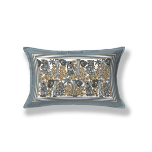Pattachitra collection Grey and Golden Double Bedsheet