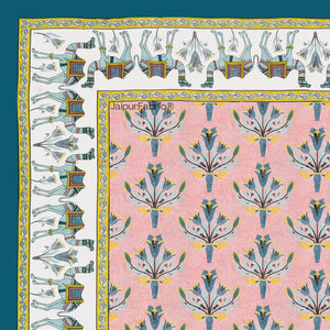 Floral Corsage Peach Pure Cotton Single Bedsheet