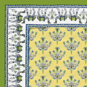 Floral Corsage Yellow Pure Cotton Single Bedsheet