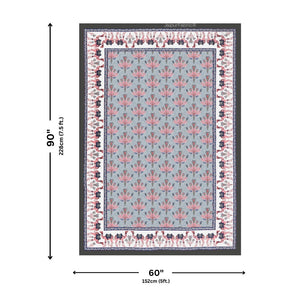 Floral Corsage Blue Pure Cotton Single Bedsheet