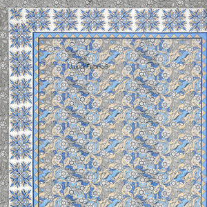 Gracious Spread Grey Cotton Single Bedsheet