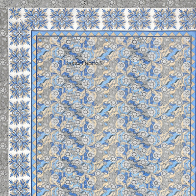 Gracious Spread Grey Cotton Single Bedsheet