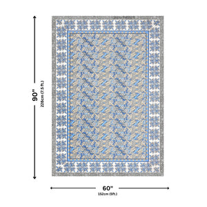 Gracious Spread Grey Cotton Single Bedsheet