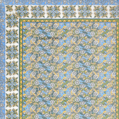 Delightful Dales Blue Pure Cotton Single Bedsheet