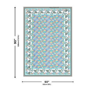 Deer Forest Green Pure Cotton Single Bedsheet