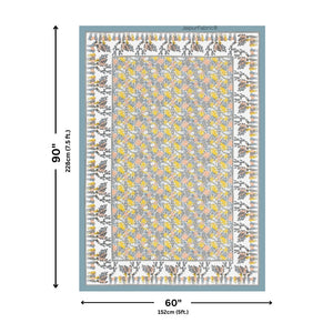 Deer Forest Yellow Pure Cotton Single Bedsheet