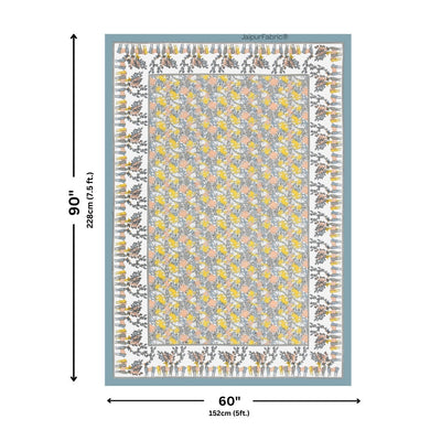 Deer Forest Yellow Pure Cotton Single Bedsheet