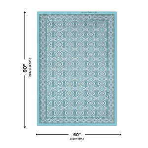 Ocean Mirage Aqua Blue Pure Cotton Single Bedsheet