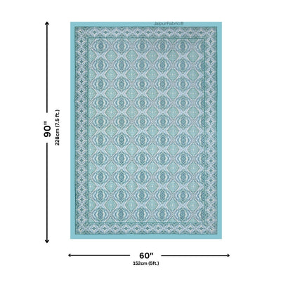Ocean Mirage Aqua Blue Pure Cotton Single Bedsheet
