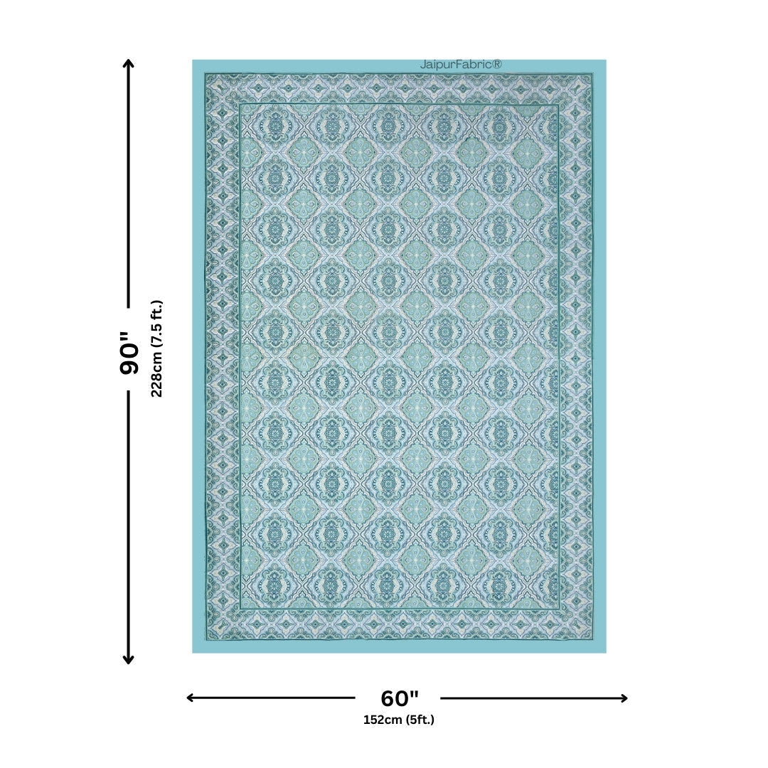 Ocean Mirage Aqua Blue Pure Cotton Single Bedsheet