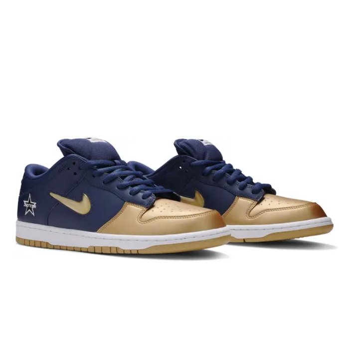 Nike SB Dunk Low Supreme Jewel Swoosh Gold