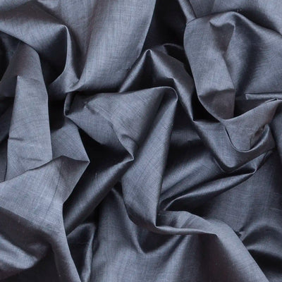 Grey Handloom Silk Cotton Saree With Contrast Red Border-Grey