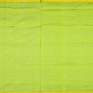 Green Handloom Silk Cotton Saree With Checks & Buttas-Green