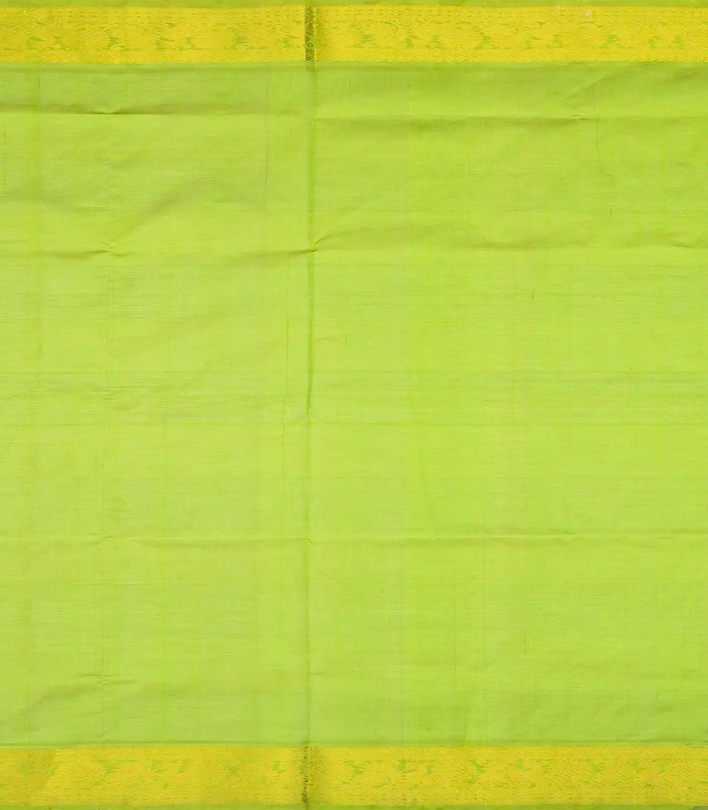 Green Handloom Silk Cotton Saree With Checks & Buttas-Green