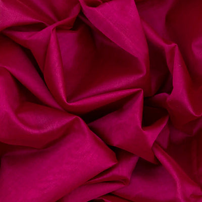 Crimson Handloom Silk Cotton Saree With Yellow Border-Crimson