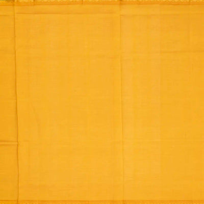 Crimson Handloom Silk Cotton Saree With Yellow Border-Crimson