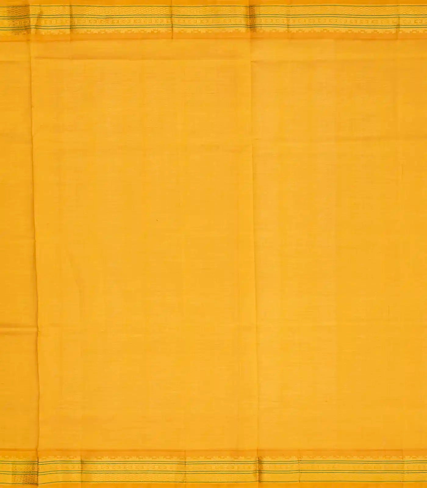 Crimson Handloom Silk Cotton Saree With Yellow Border-Crimson