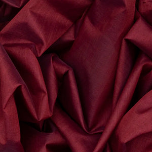 Crimson Handloom Silk Cotton Saree With Orange Selvage-Crimson