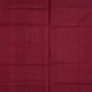 Crimson Handloom Silk Cotton Saree With Orange Selvage-Crimson