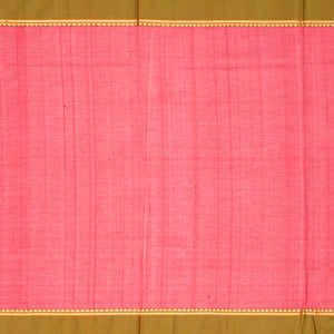 Dark Peach Handloom Silk Cotton Saree With Floral Buttas-Dark Peach