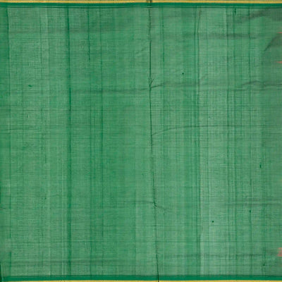 Red Handloom Korvai Silk Cotton Saree With Zari Buttas-Red