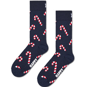 Happy Socks Unisex Candy Cane Crew Length Socks for Women and Men
