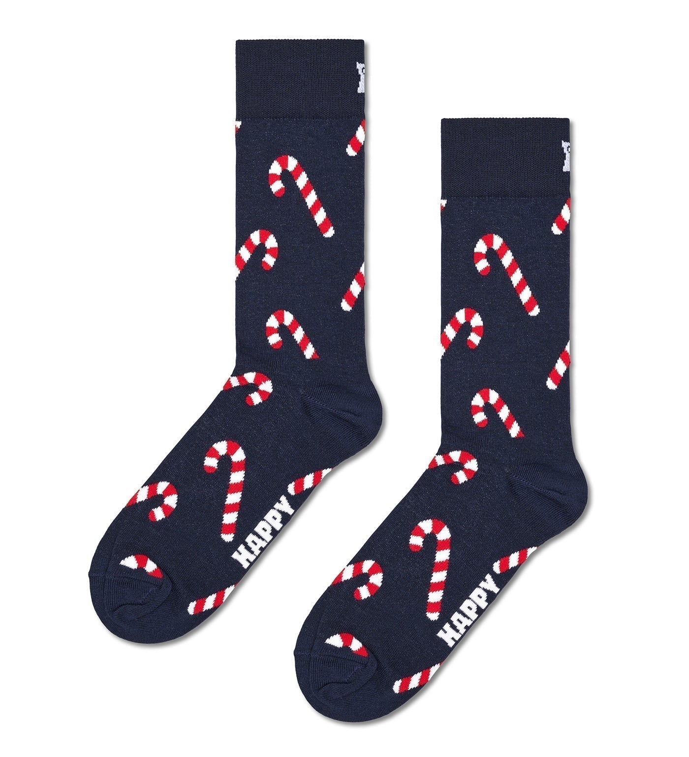 Happy Socks Unisex Candy Cane Crew Length Socks for Women and Men