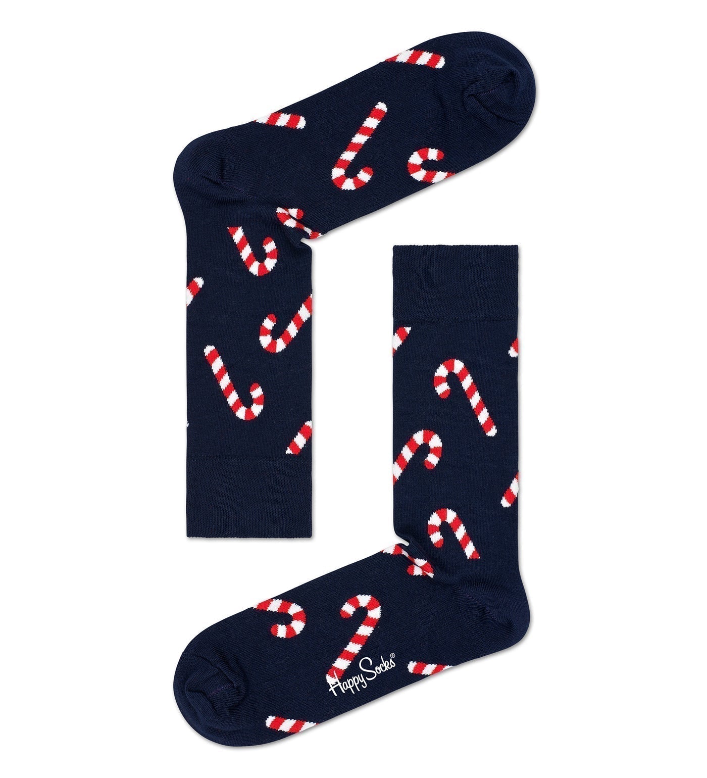 Happy Socks Unisex Candy Cane Crew Length Socks for Women and Men