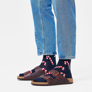 Happy Socks Unisex Candy Cane Crew Length Socks for Women and Men