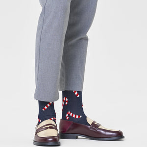 Happy Socks Unisex Candy Cane Crew Length Socks for Women and Men
