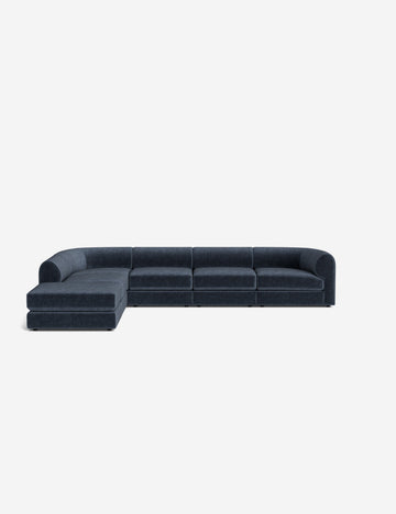 Indigo Performance Striated Velvet