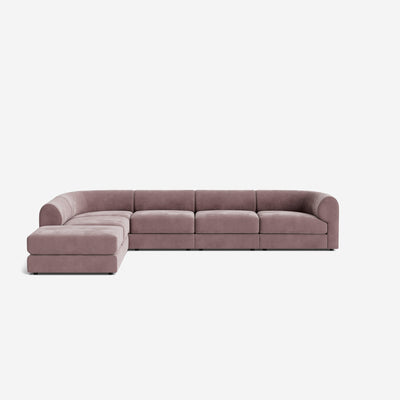 Sergio Modular Corner Sectional Sofa With Ottoman