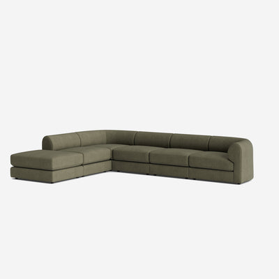Sergio Modular Corner Sectional Sofa With Ottoman