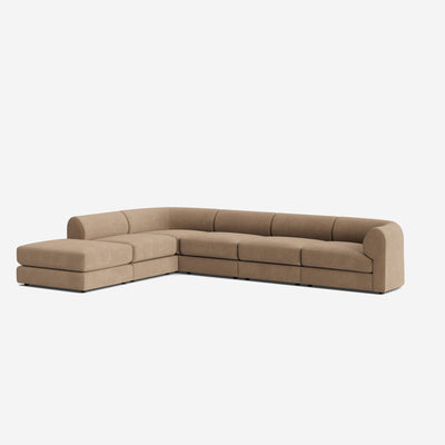 Sergio Modular Corner Sectional Sofa With Ottoman