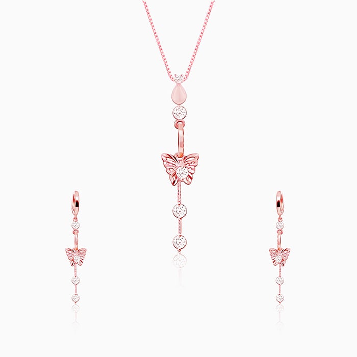 Rose Gold Charming Butterfly Set