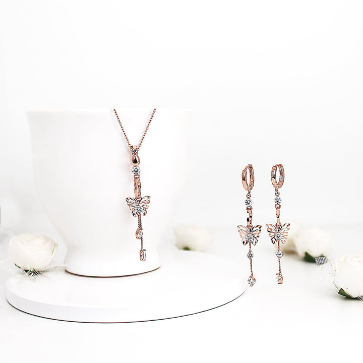 Rose Gold Charming Butterfly Set