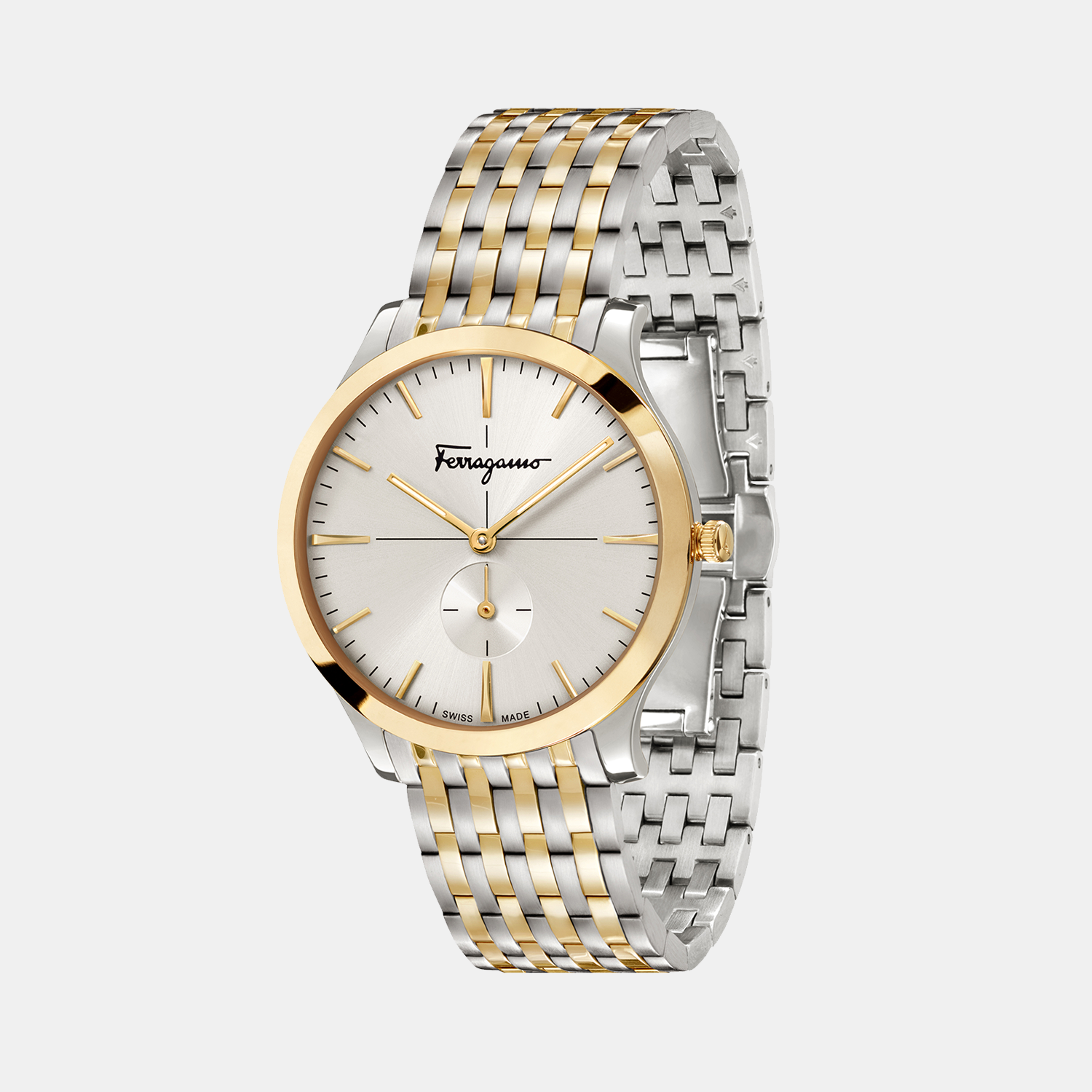 Ferragamo Slim Men Quartz White Dial Analog Stainless Steel Watch SFDE00418
