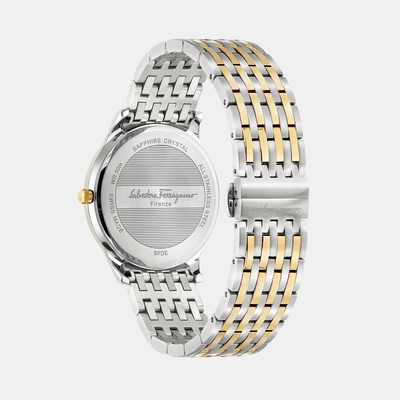 Ferragamo Slim Men Quartz White Dial Analog Stainless Steel Watch SFDE00418