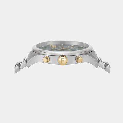 Ferragamo Duo Men Quartz Green Dial Chronograph Stainless Steel Watch SFEZ00524