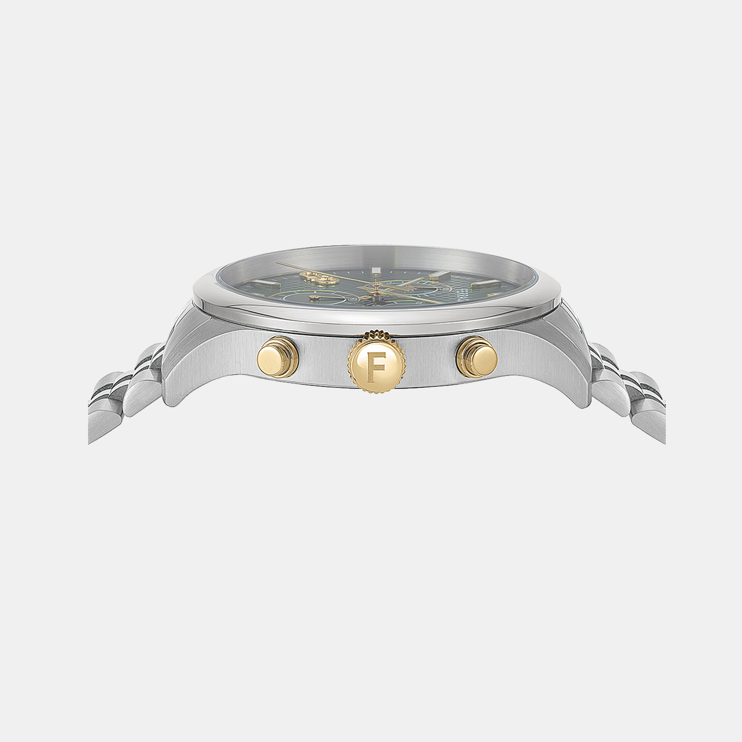 Ferragamo Duo Men Quartz Green Dial Chronograph Stainless Steel Watch SFEZ00524
