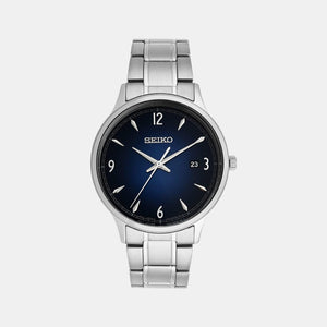 Dress Men Quartz Blue Dial Analog Stainless Steel Watch SGEH89P1