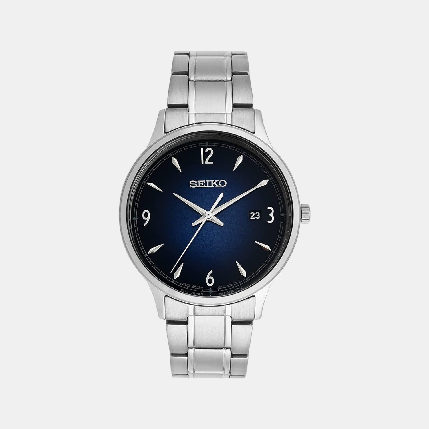 Dress Men Quartz Blue Dial Analog Stainless Steel Watch SGEH89P1