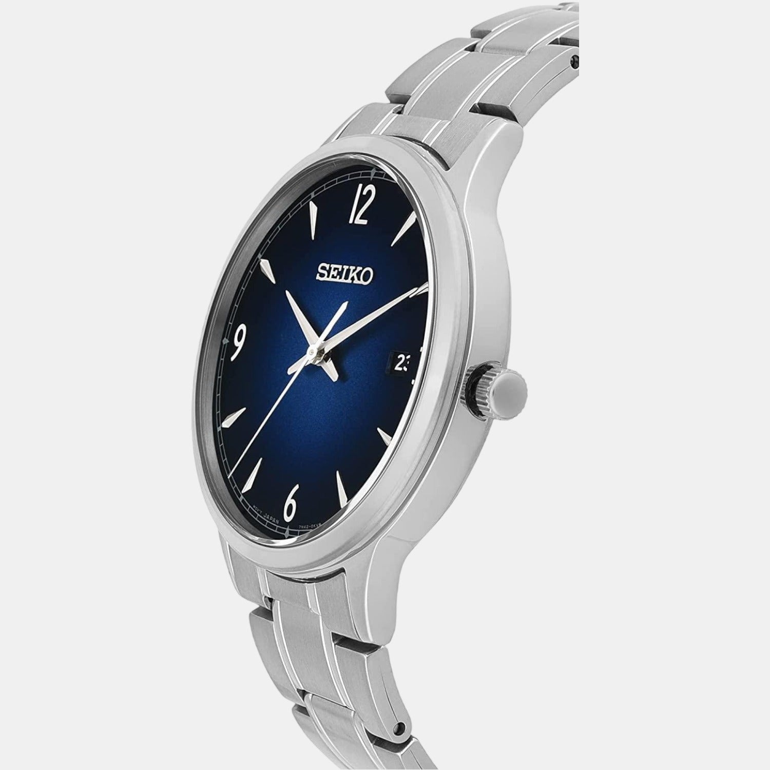 Dress Men Quartz Blue Dial Analog Stainless Steel Watch SGEH89P1